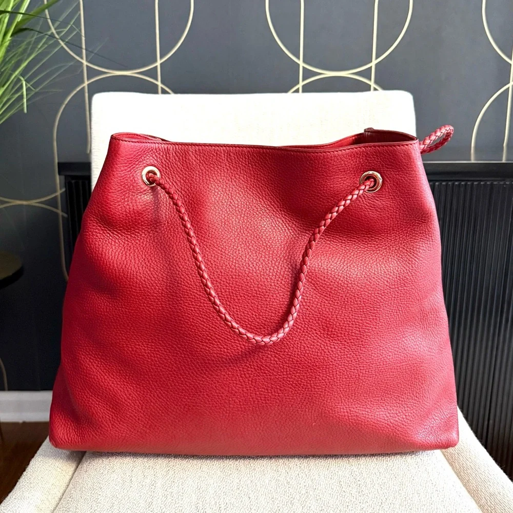 Authentic Gucci dark red leather large tote bag - Picture 12 of 16